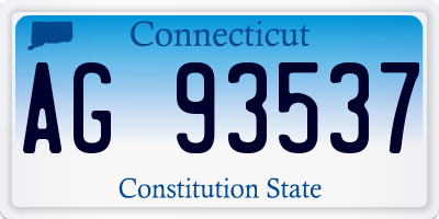CT license plate AG93537