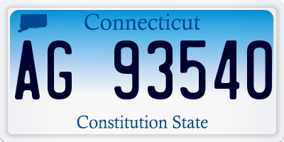CT license plate AG93540