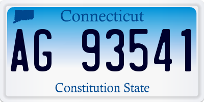 CT license plate AG93541