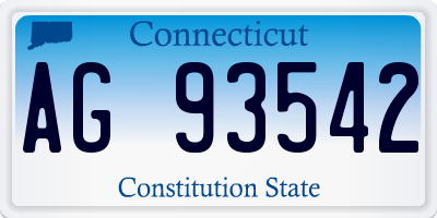 CT license plate AG93542