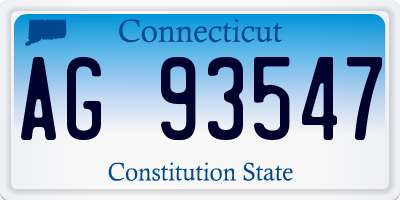 CT license plate AG93547