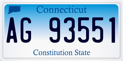 CT license plate AG93551