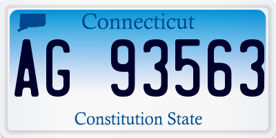 CT license plate AG93563