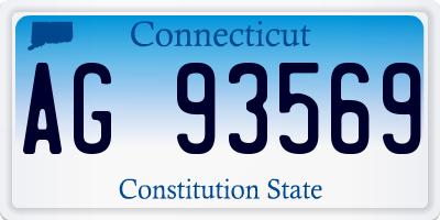 CT license plate AG93569