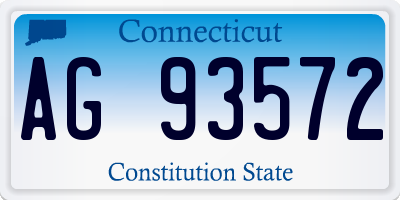 CT license plate AG93572