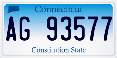 CT license plate AG93577