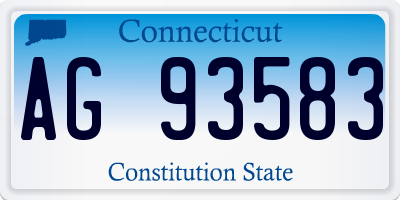CT license plate AG93583