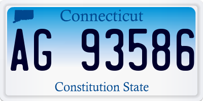 CT license plate AG93586