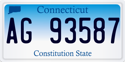 CT license plate AG93587