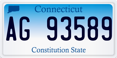 CT license plate AG93589
