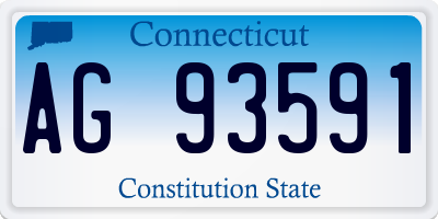 CT license plate AG93591