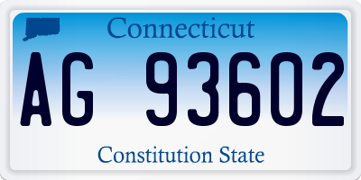 CT license plate AG93602
