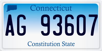 CT license plate AG93607