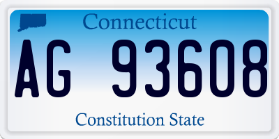 CT license plate AG93608