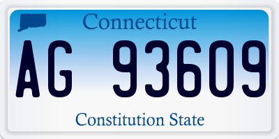 CT license plate AG93609