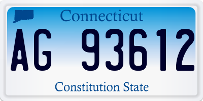 CT license plate AG93612