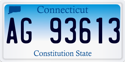 CT license plate AG93613