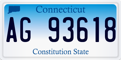 CT license plate AG93618
