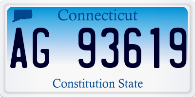 CT license plate AG93619