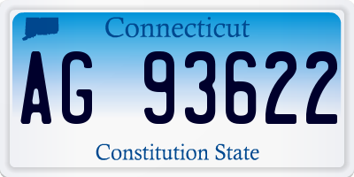 CT license plate AG93622