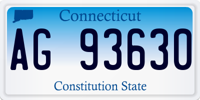 CT license plate AG93630