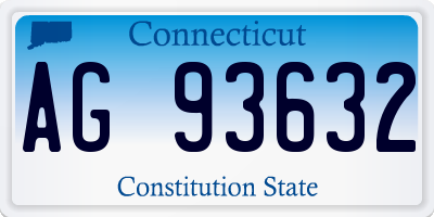 CT license plate AG93632