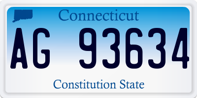 CT license plate AG93634