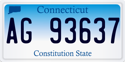 CT license plate AG93637