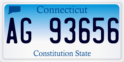 CT license plate AG93656