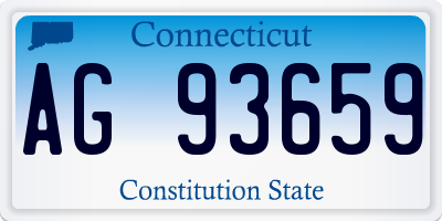 CT license plate AG93659