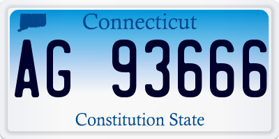 CT license plate AG93666