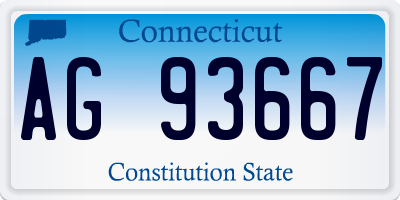 CT license plate AG93667