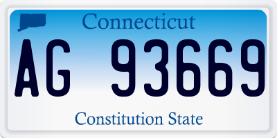 CT license plate AG93669