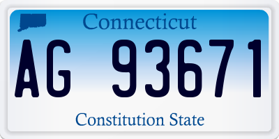 CT license plate AG93671