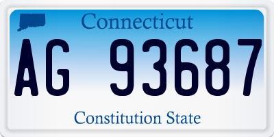 CT license plate AG93687