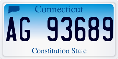 CT license plate AG93689