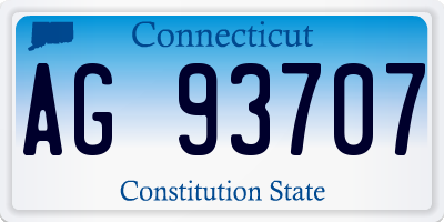 CT license plate AG93707