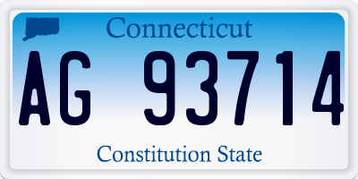 CT license plate AG93714