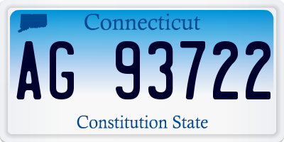 CT license plate AG93722