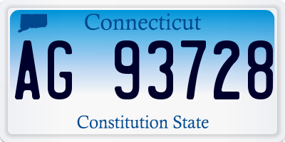 CT license plate AG93728