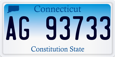 CT license plate AG93733