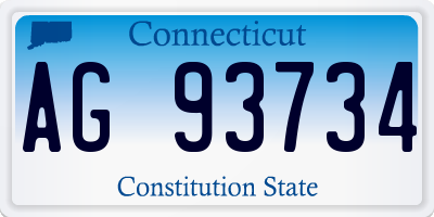 CT license plate AG93734