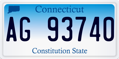 CT license plate AG93740