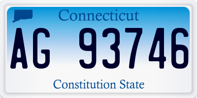 CT license plate AG93746