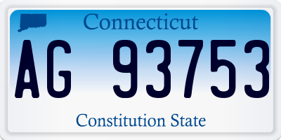 CT license plate AG93753