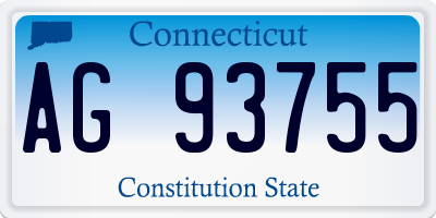 CT license plate AG93755