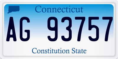 CT license plate AG93757