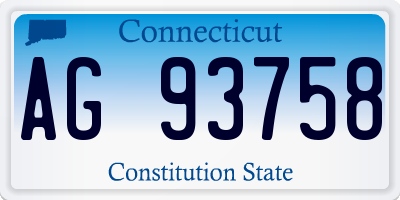 CT license plate AG93758