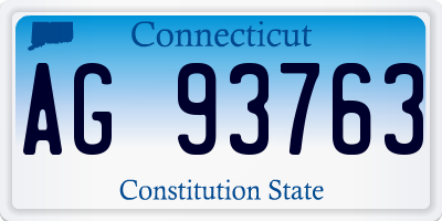 CT license plate AG93763