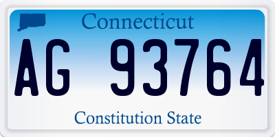 CT license plate AG93764
